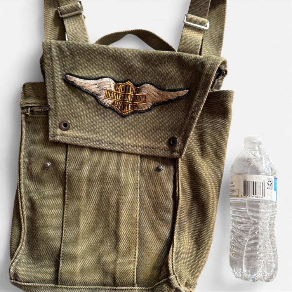 Harley-Davidson Olive Green Canvas Backpack - Picture 7 of 7
